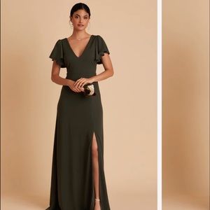 Birdy Grey Crepe Olive “Hannah” Bridesmaid Dress